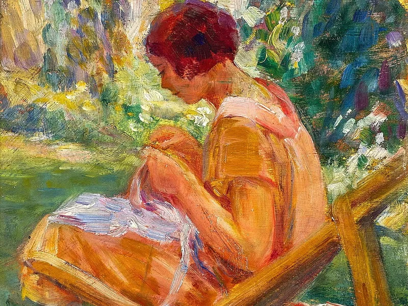 1882-Eugenio Olivari - Artigianato nel giardino estivo